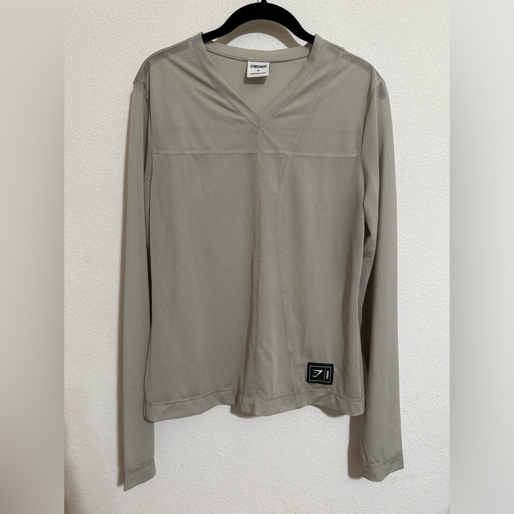 Gymshark CTY Long Sleeve Top Mesh M Grey Lightweight Long Sleeve